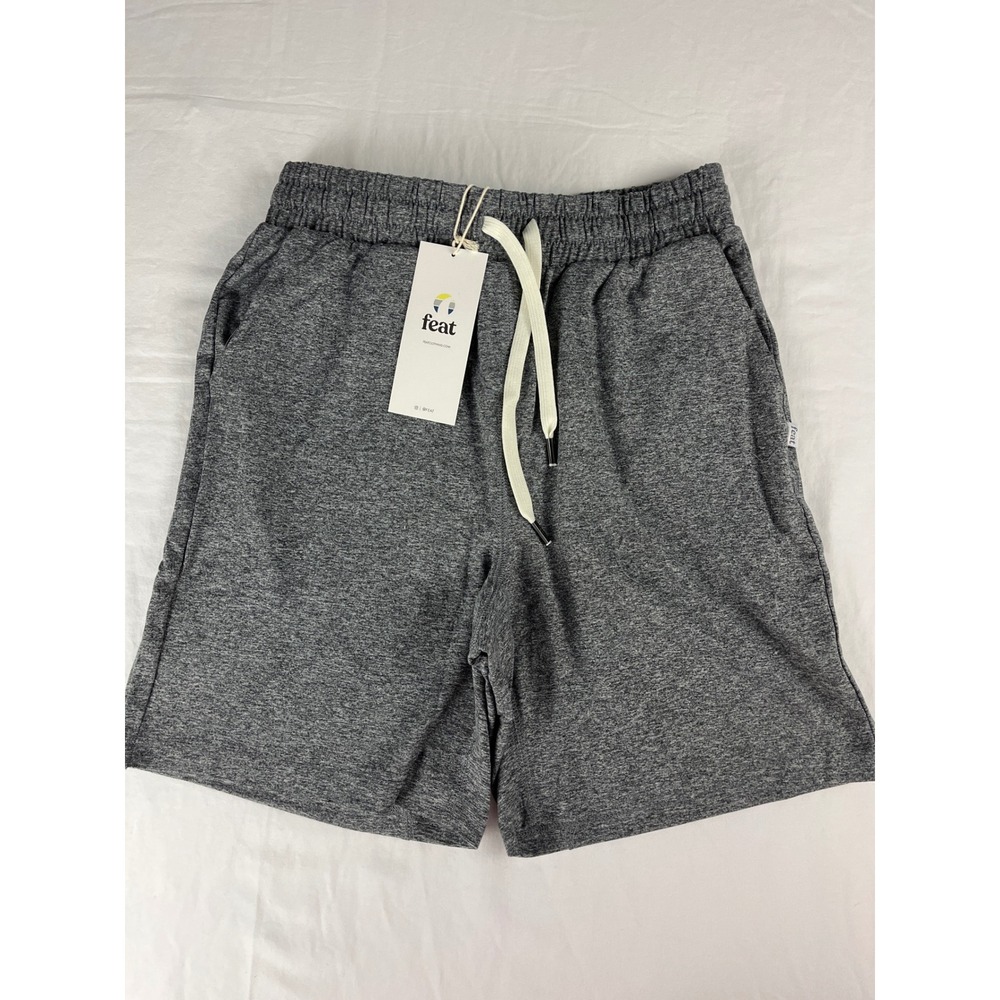 Feat Roam Short Mens‎ S Gray FlowTech Athletic Loungewear Heathered Drawstring